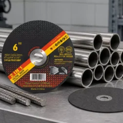 6 inch 150mm T41A ultra-thin cutting disc for stainless steel tube and rebar cutting, 150x1.2x22.2mm, Max 10200 RPM, iron-free aluminum oxide abrasive, wholesale China